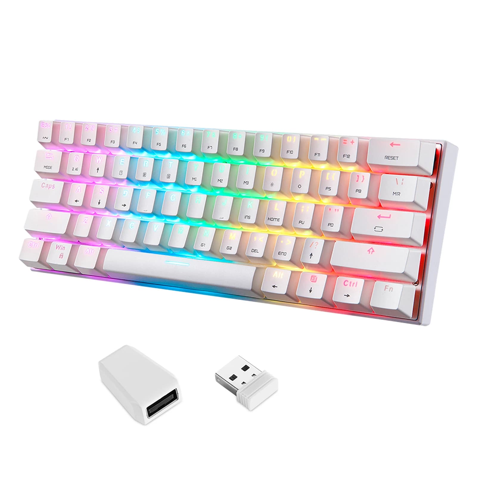 Motospeed SK62 BT clavier mécanique de jeu sans fil 61 touches rétro-éclairage rvb interrupteur bleu