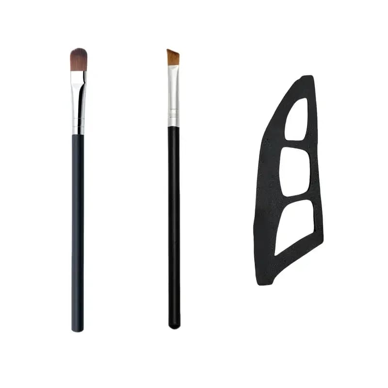 Kit de maquillage pour les yeux 3 pièces – Pinceaux et moules pour fard à paupières, modèles rapides
