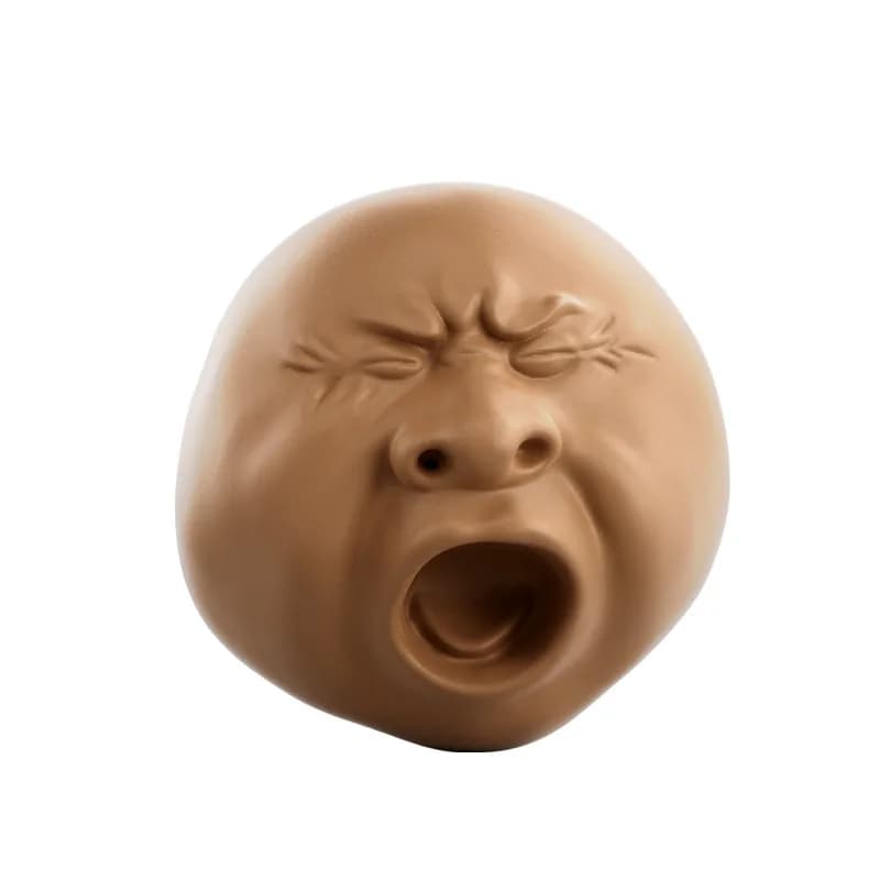 Cadeaux fantaisie : Jouet anti-stress amusant en forme de visage gémissant, avec pulvérisation d'eau