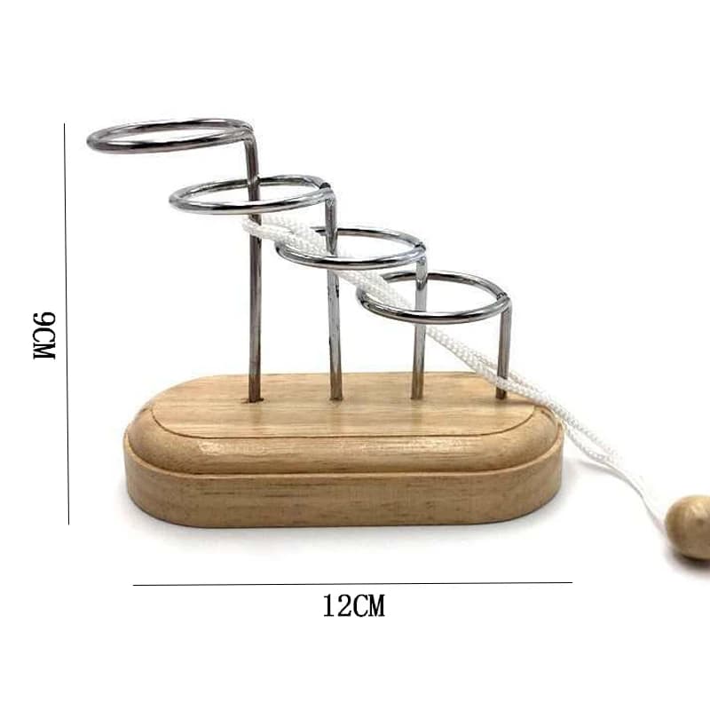 Puzzle à anneau et corde, casse-tête en bois pour adultes et enfants, Solution de problèmes de défi 