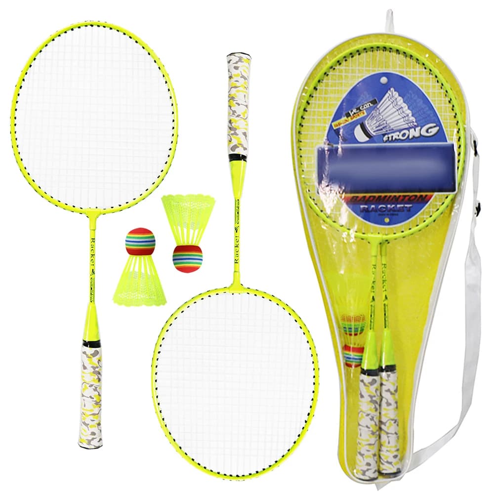 1 paire de raquettes de badminton avec balles, ensemble de badminton pour 2 joueurs, pour enfants, j