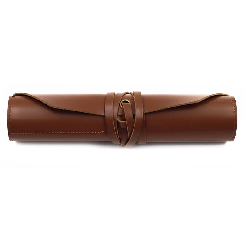 Pochette enroulable pour outils en cuir - Sac en rouleau/ciseau pour clé à outils en cuir