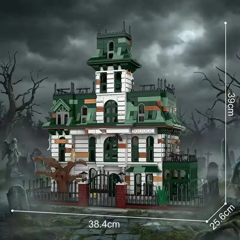 Blocs de construction créatifs Addams Spooky Manor, modèle d'architecture de château d'horreur, briq