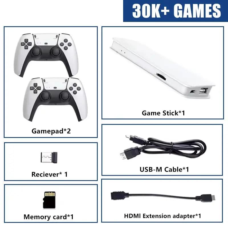 Console de jeu portable M15 Game Stick Mini TV, jeux classiques rétro 4K, manettes sans fil, sortie 