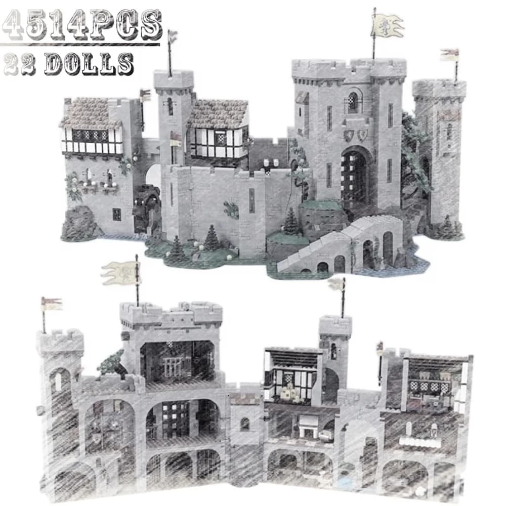 4514 pièces Lion King Knight, château médiéval géant, blocs de construction difficiles à assembler, 