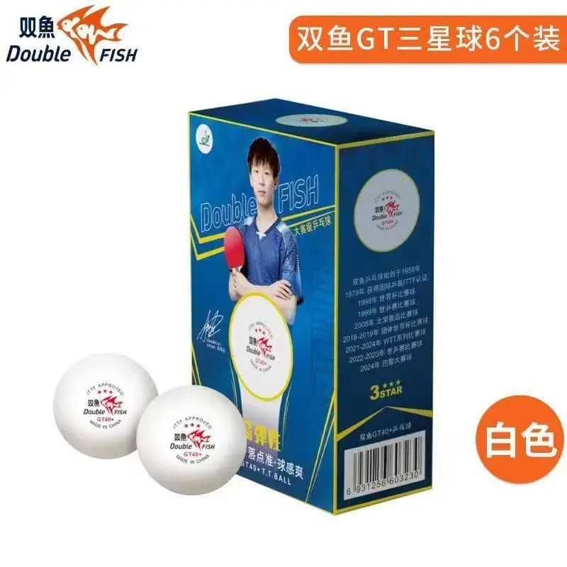 Ballons de tennis de table Double Fish WTT 3 étoiles 2021/2022/2023/2024 (ballons officiels WTT) Bal