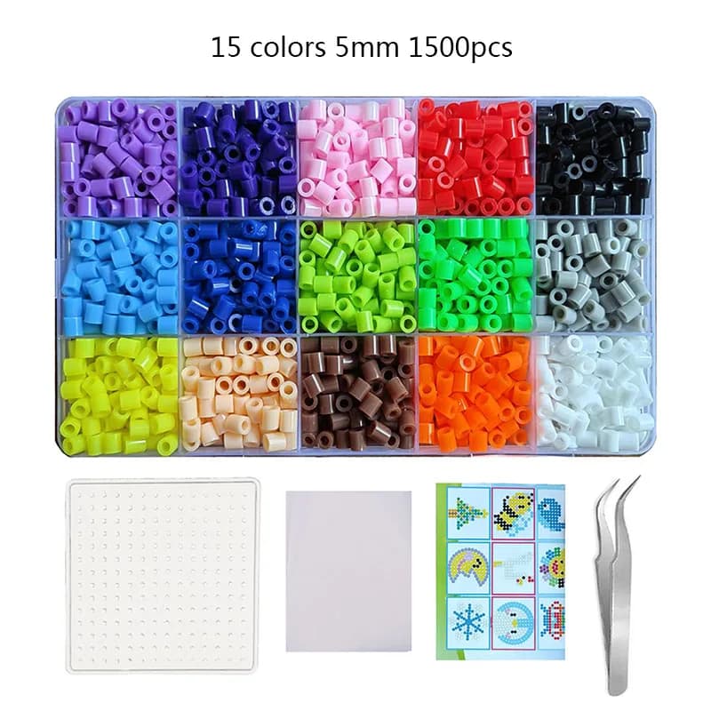 15 couleurs 5mm /2.6mm ensemble perles de fusion Pixel Art Puzzle Hama perles bricolage 3D Puzzles à