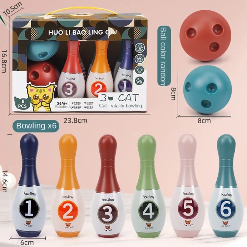 Ensemble de jeu de Bowling, jouets éducatifs d'apprentissage des nombres d'animaux pour enfants en b
