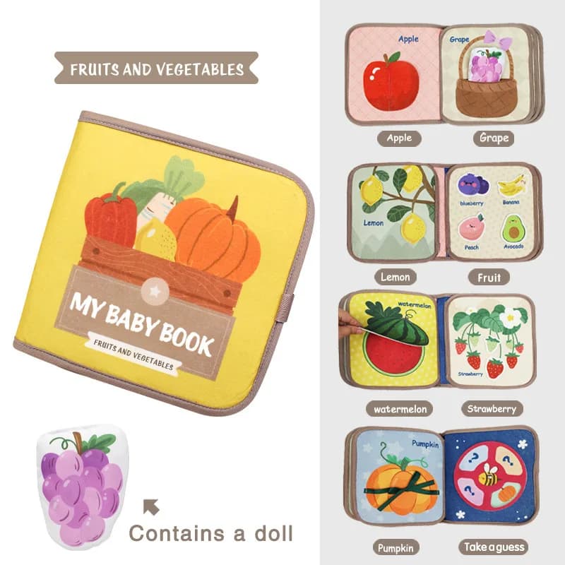 Livre d'éducation précoce pour bébé, livre occupé Montessori, jouet de puzzle, livre en tissu cognit