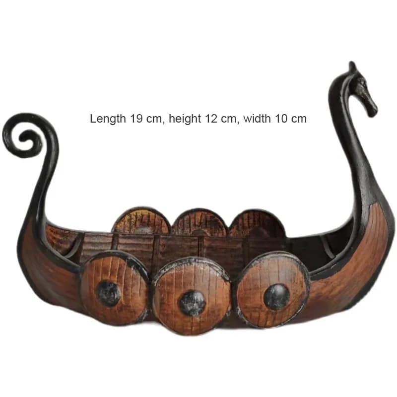 Bateau principal nordique rétro Viking en résine, ornements de bureau, artisanat, petits cadeaux, dé