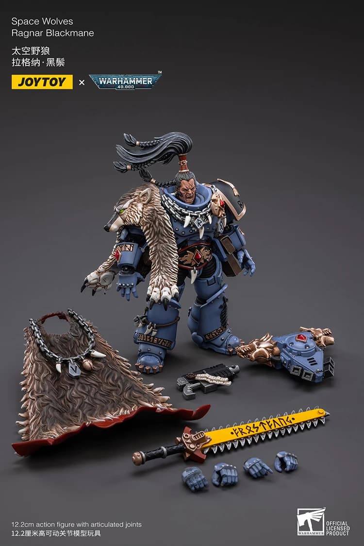 【JOYTOY】Warhammer 40K SpaceWolves Ragnar Blackmane 1/18 figurine jouets