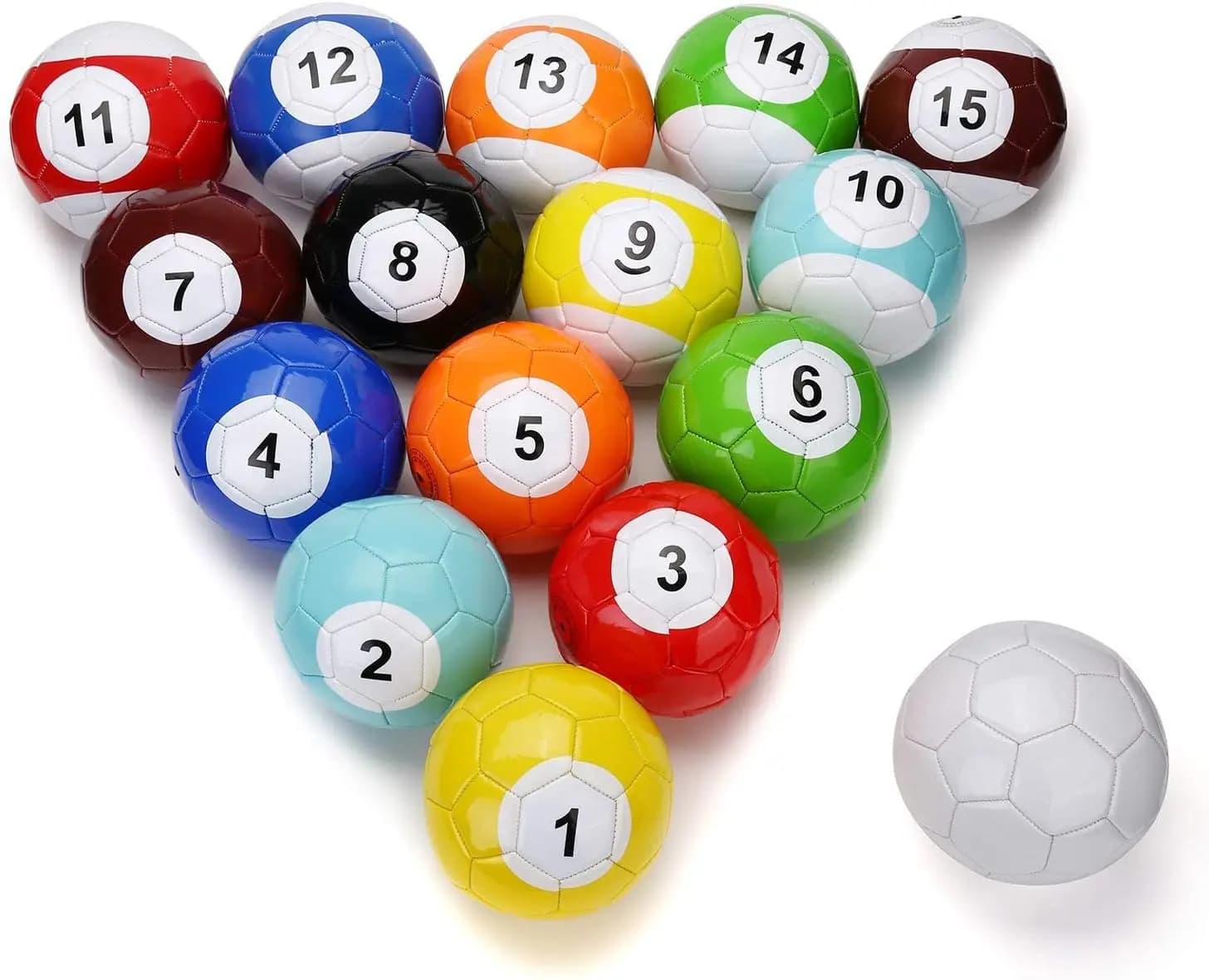 2 #   3 #   4 #   5 # 16 pièces Gaint Snookball Snook Ball Snooker rue Football ballon jeu énorme bi