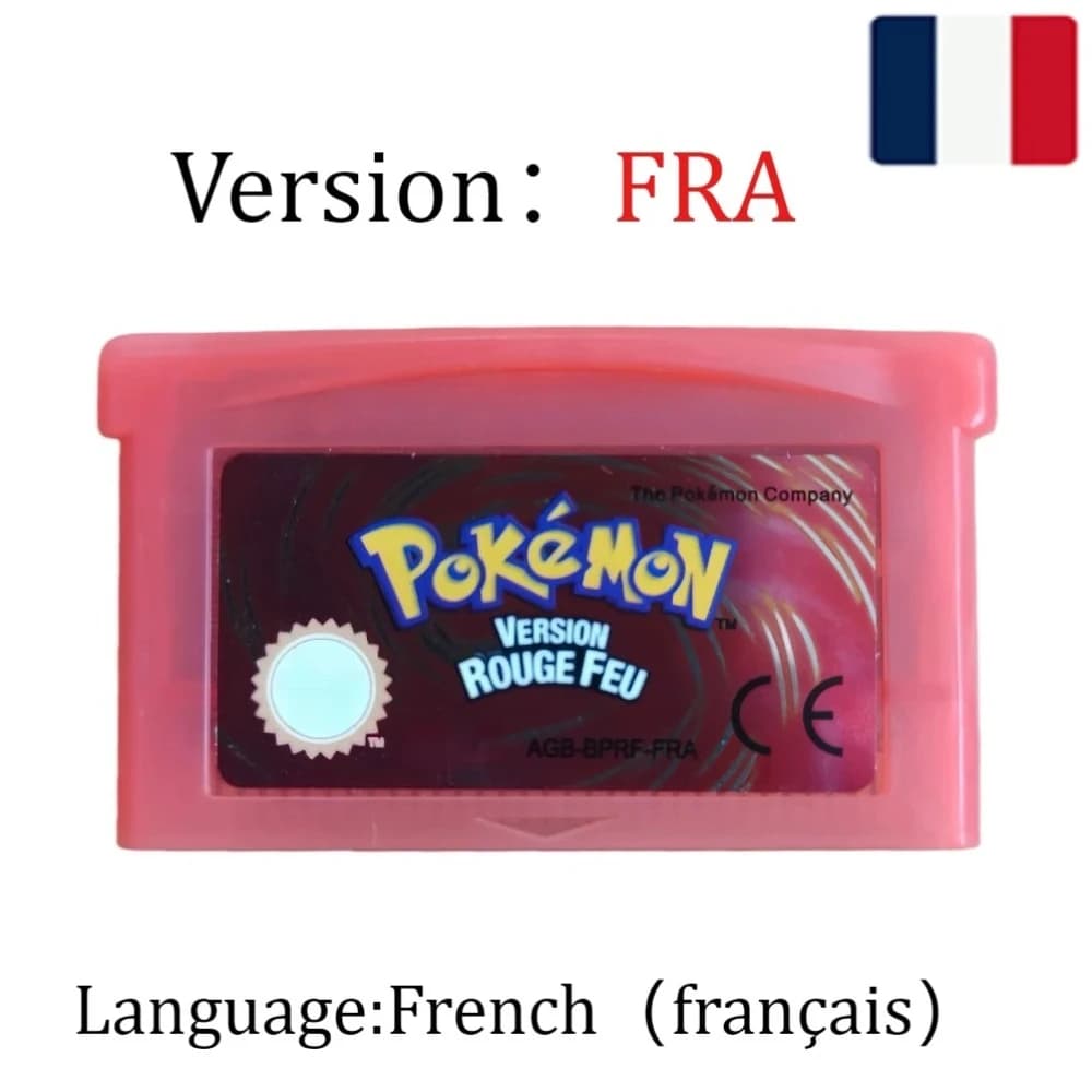 Cartouche de jeu vidéo 32 bits de la série Pokémon en version française, Emerald FireRed Leafgreen R