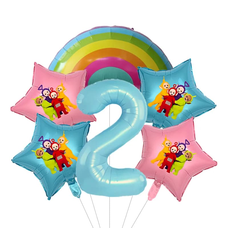 Kit de ballons Teletubbies pour anniversaire d'enfants, ballons en aluminium et en latex à thème des