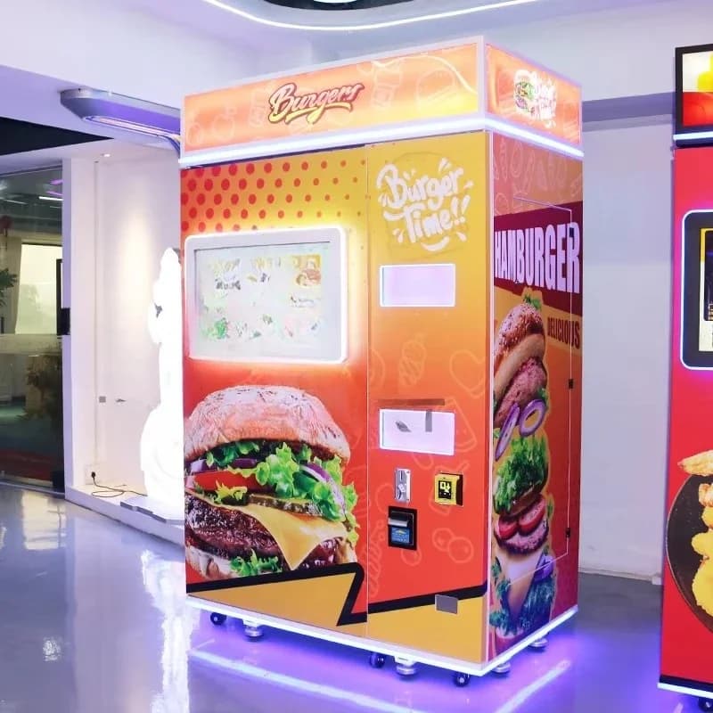 Distributeur automatique de pizzas et de burgers, kiosque à burgers, machine à faire et distribuer d