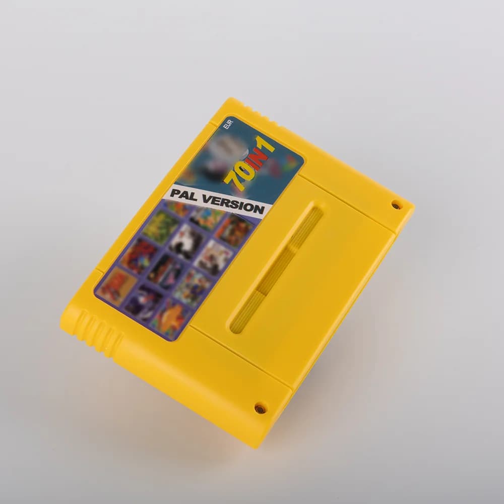 Cartouche de jeu EUR PAL 70 en 1 pour consoles EUR SNES 16 bits avec jeux SoulBlazerDonkeyed 1 2 3 M