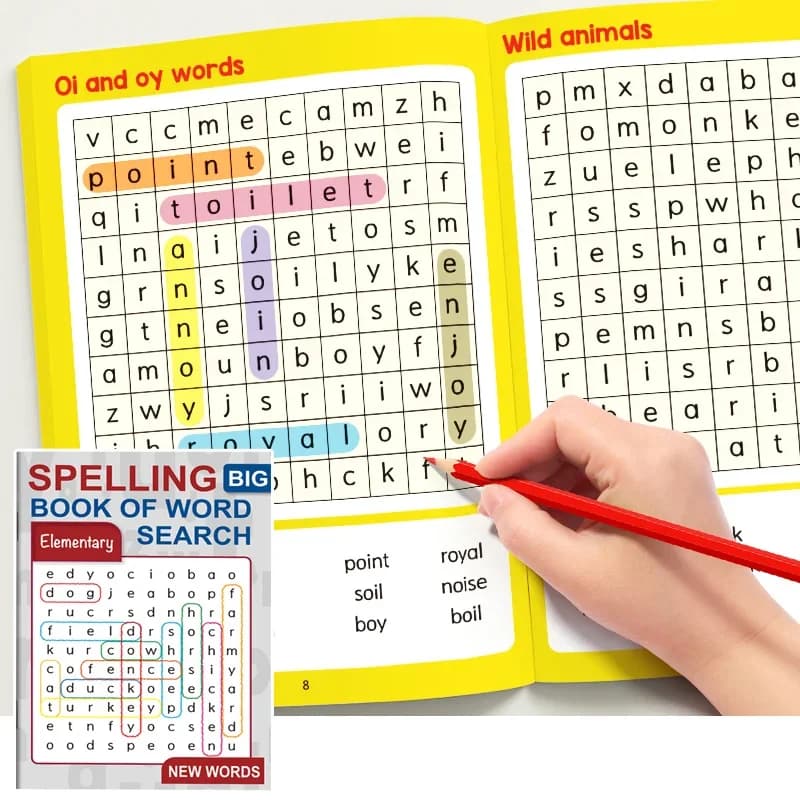Livre de jeu d'orthographe pour enfants, 32 pages, pour l'apprentissage des mots anglais, livre de c