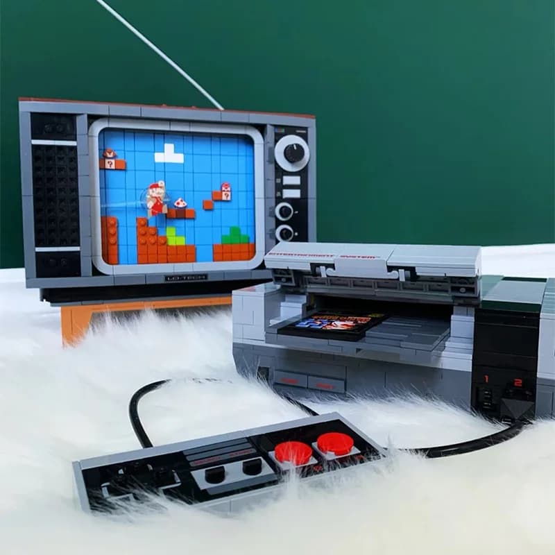 Idées de modèles de console de jeu vidéo Super NES, blocs de construction modulaires, briques, figur
