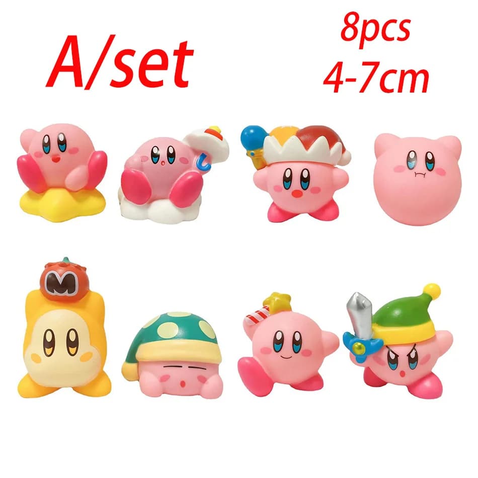 Figurine d'anime Kirby, figurine mignonne de dessin animé Kirby rose, Waddle Dee, King Dedede, mini 