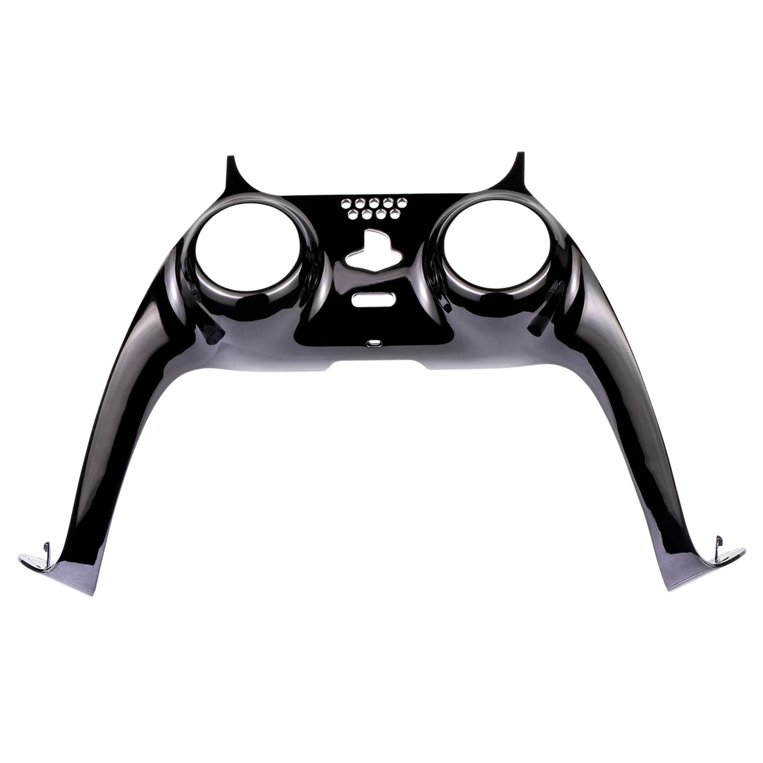 Coque de manette de remplacement chromée noire brillante DIY pour PS5, plaques personnalisées compat