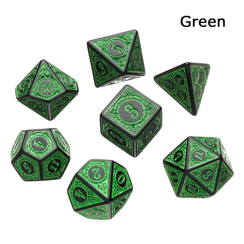 Jeu de dés multi-faces à 7 matrices, pour TRPG DND polyédrique D4 D6 D8 D10 D12 D20, pour jeu de car