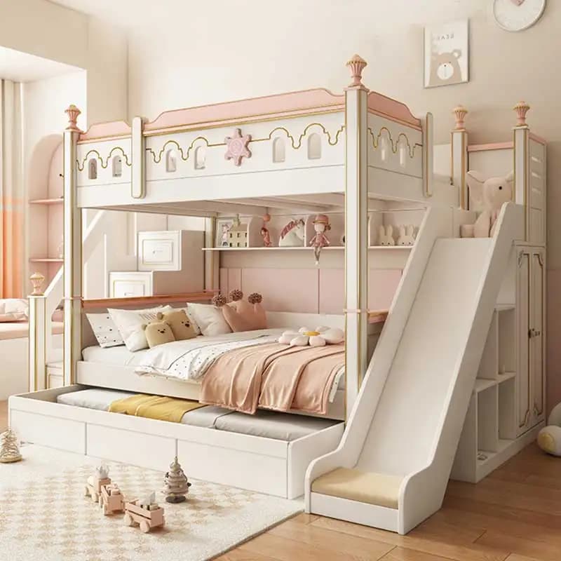 Château de princesse en bois blanc moderne pour filles, meubles de maison, chambre à coucher, lit Do