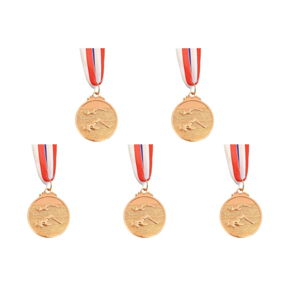 Médailles de natation en métal, 5/10 pièces, avec ruban pour le cou, médailles or, argent, bronze, 1