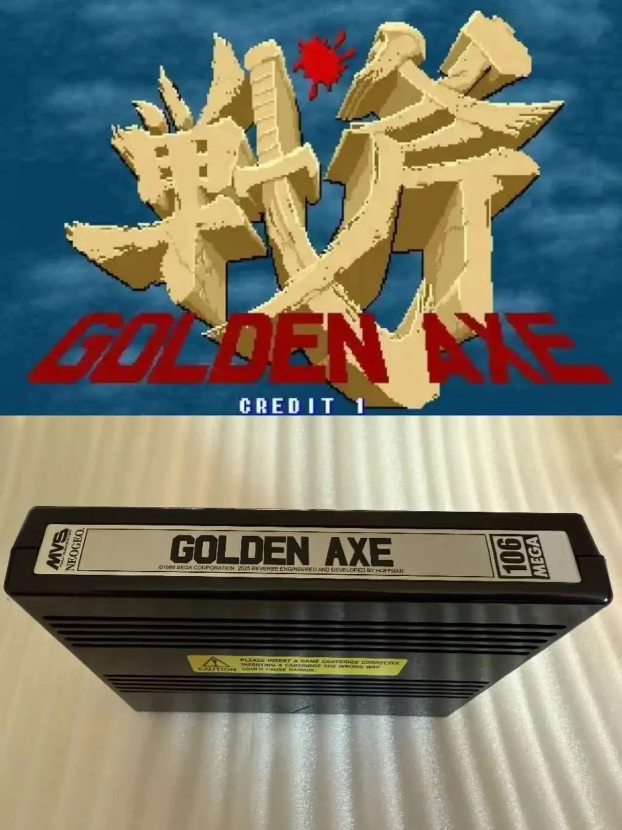 Cartouche de jeu d'arcade rétro Golden AXE MVS NEO GEO, faite à la main
