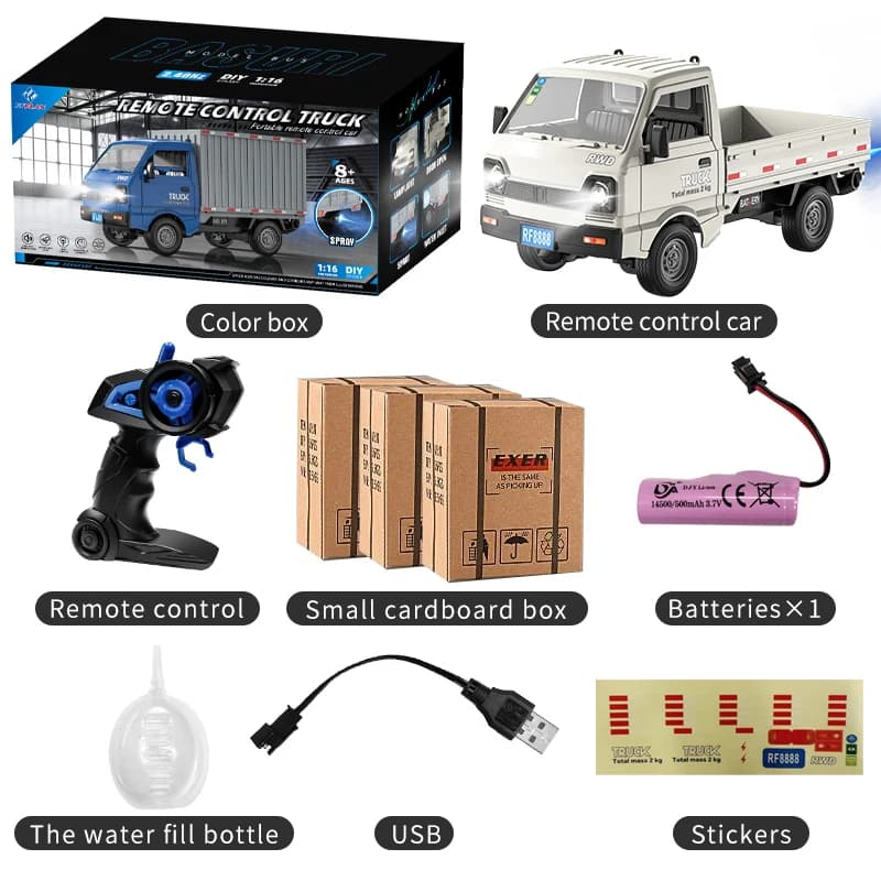 Voiture RC à l'échelle 1:16, camion de drift et d'escalade simulé avec lumière LED et fonction de pu