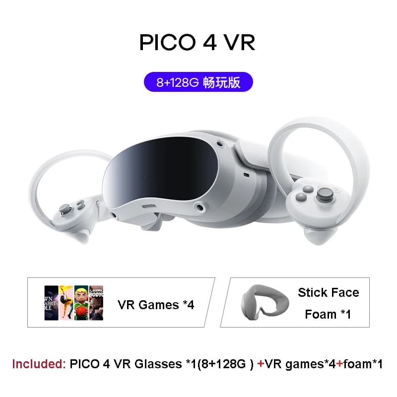 Lunettes de réalité virtuelle Pico4 VR tout-en-un, avec affichage 3D 4K, casque VR, jeu Steam VR Met