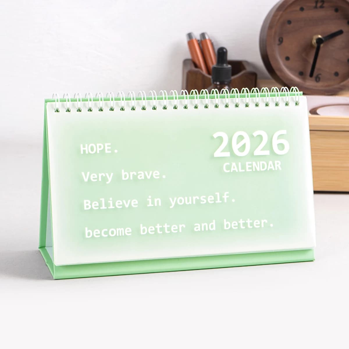 1 PC Calendrier 2026 créatif à reliure spirale, portable et pliable - Calendrier de table, fournitur