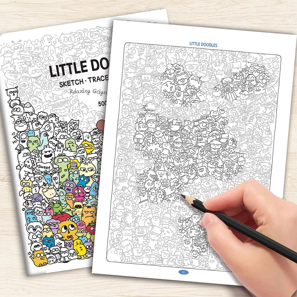 Livre de coloriage et de traçage Little Doodle Monster pour adultes, 5000+ pages d'art de personnage