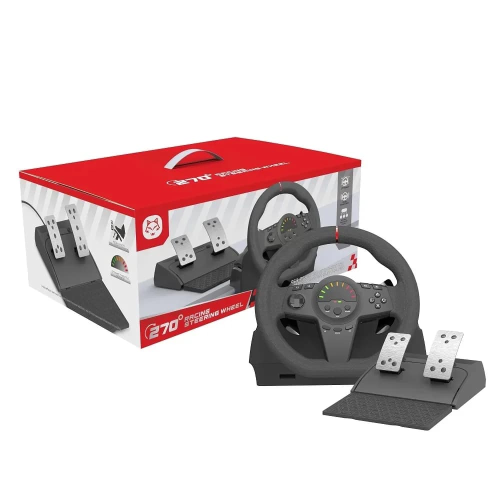 Contrôleur de vibration de volant de course, pédales de voiture de course de simulation de jeu pour 