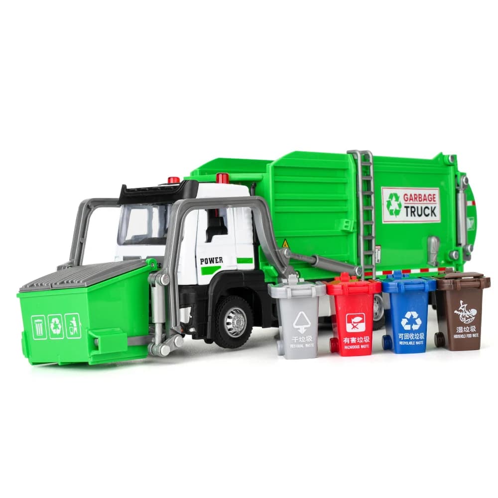 Modèle de voiture de camion de collecte des ordures, ville, tri des ordures, assainissement, véhicul