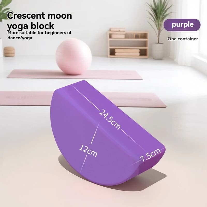 Bloc de yoga demi-lune antidérapant pour étirements, entraînement de la force des pieds et du tronc,