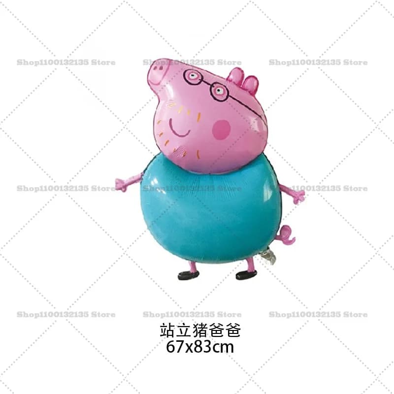 Ballons en aluminium Peppa Pig pour garçons et filles, décorations de fête, figurines de dessins ani