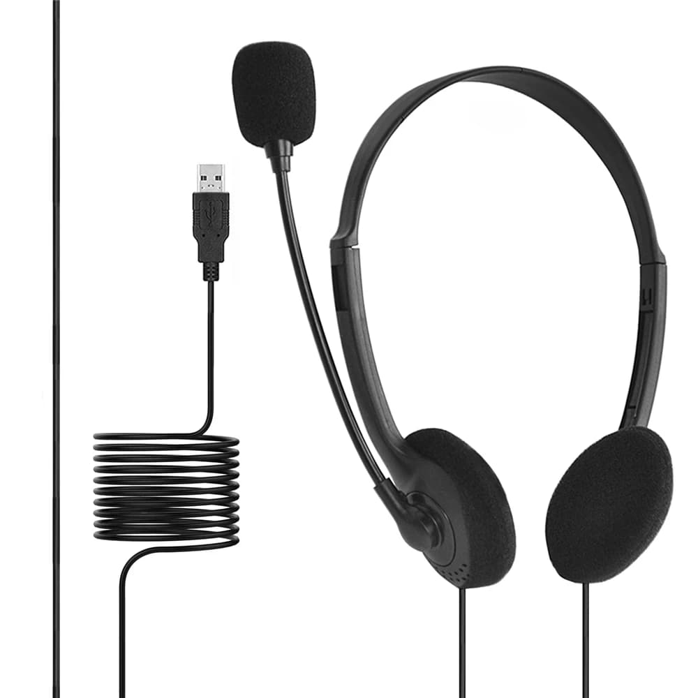 Centre d'appels voix claire bureau école PC de jeu avec Microphone USB filaire ordinateur casque con