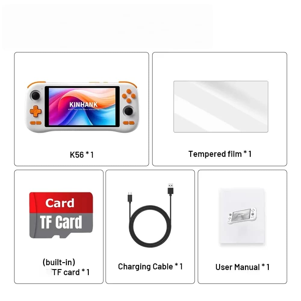 Console de jeu portable KINHANK K56, 5000 mAh, émulateurs pour PS1/PSP/DC/SS, écran tactile 5,5'', W