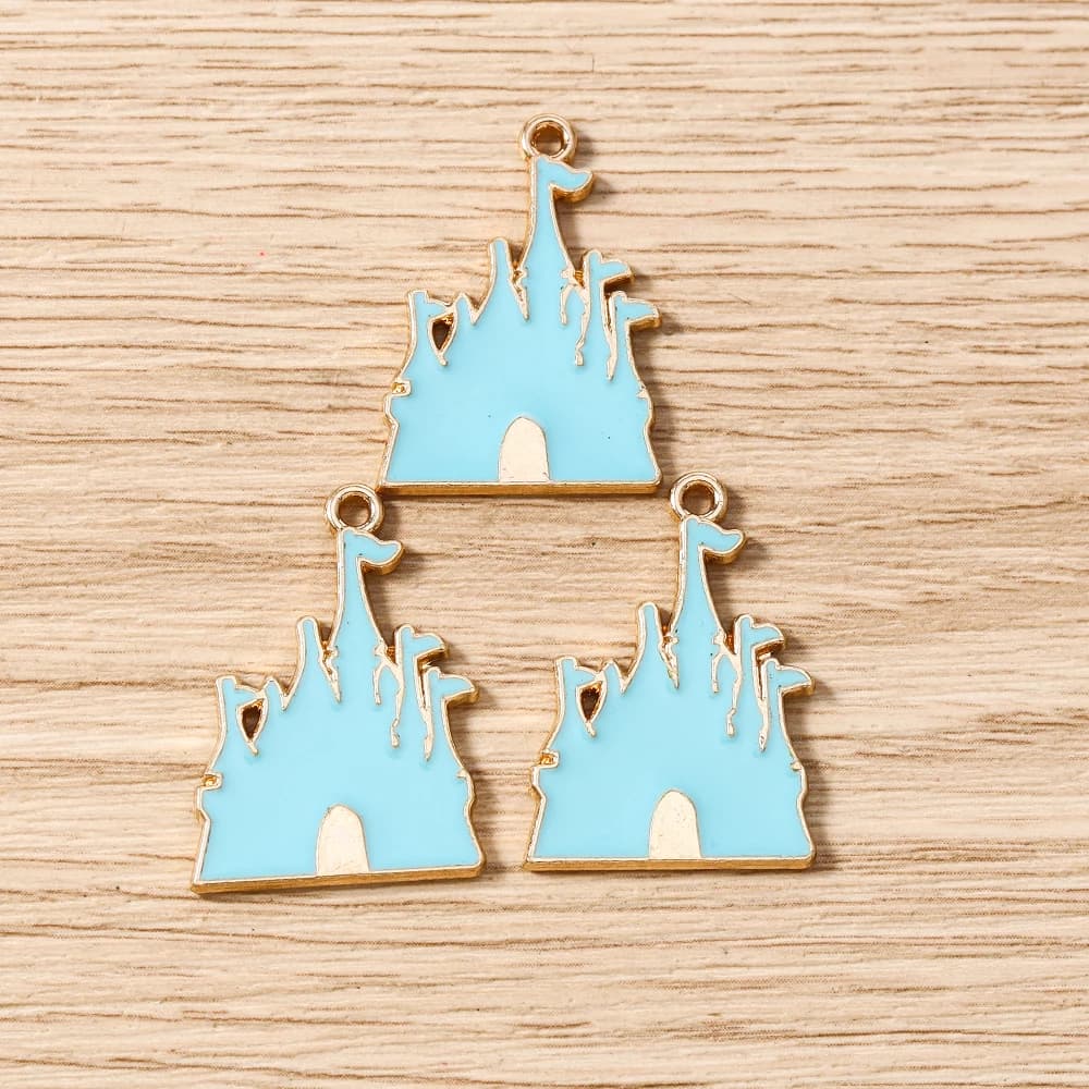 Tusember 10 pièces 19x27mm Breloques de dessin animé mignonnes Princesse Prince Château pour la fabr