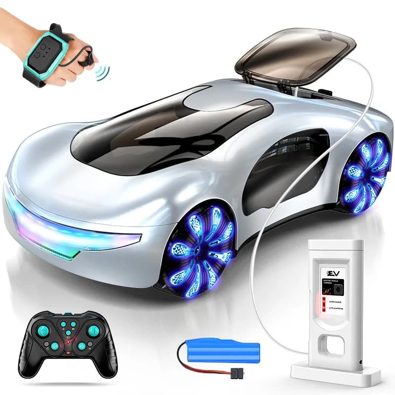 Voiture télécommandée pour filles, voitures RC rapides avec lumière, 2,4 GHz, détection gestuelle, c