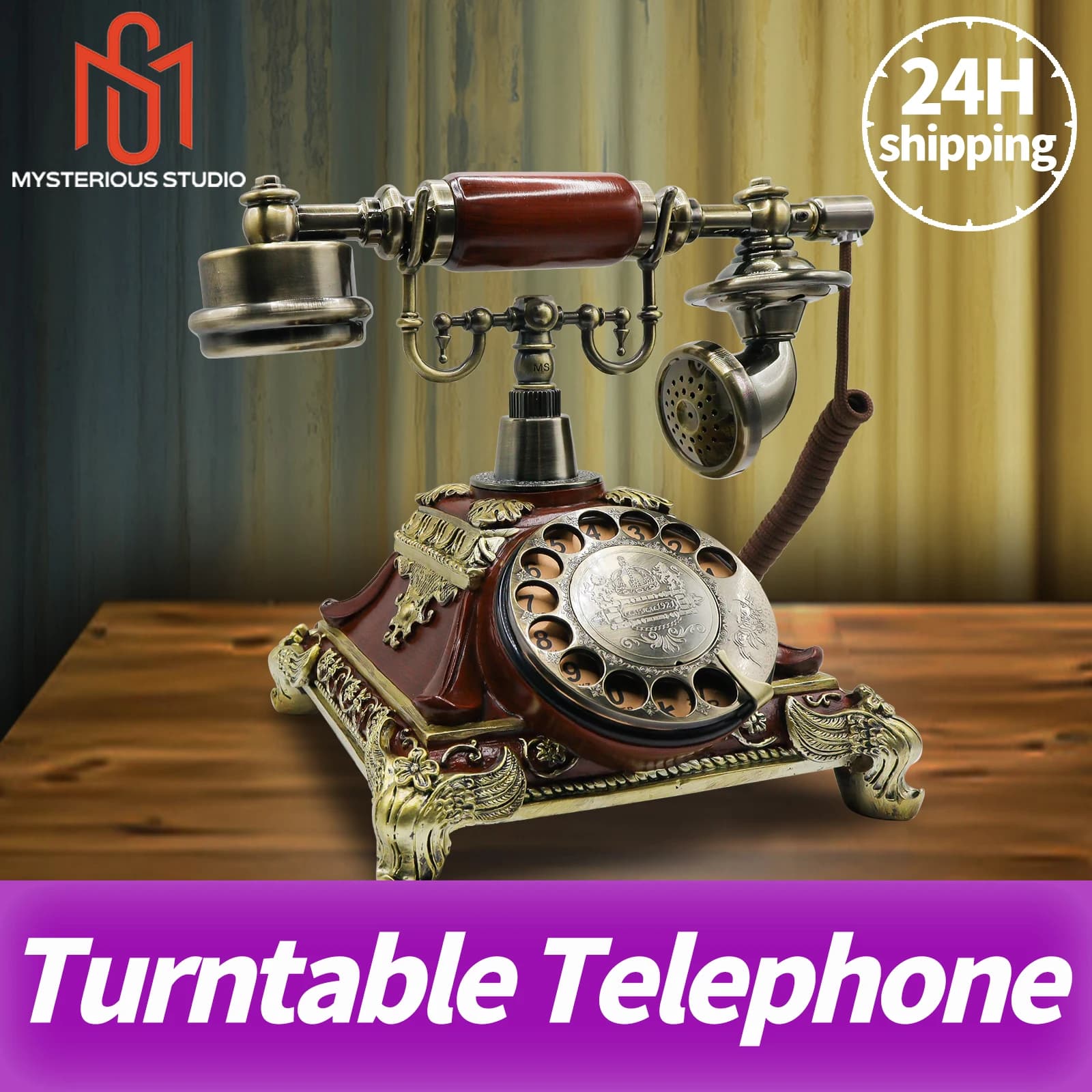 Superbe accessoire de téléphone rotatif électronique GY 1987 pour jeu d'évasion en salle secrète, mé