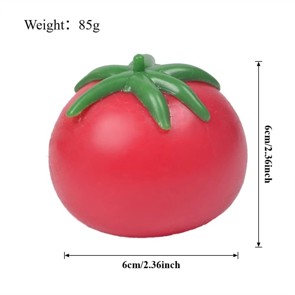 Balle anti-stress Squishy tomate – Jouet sensoriel doux pour autisme TDAH, jouet à presser à rebond 