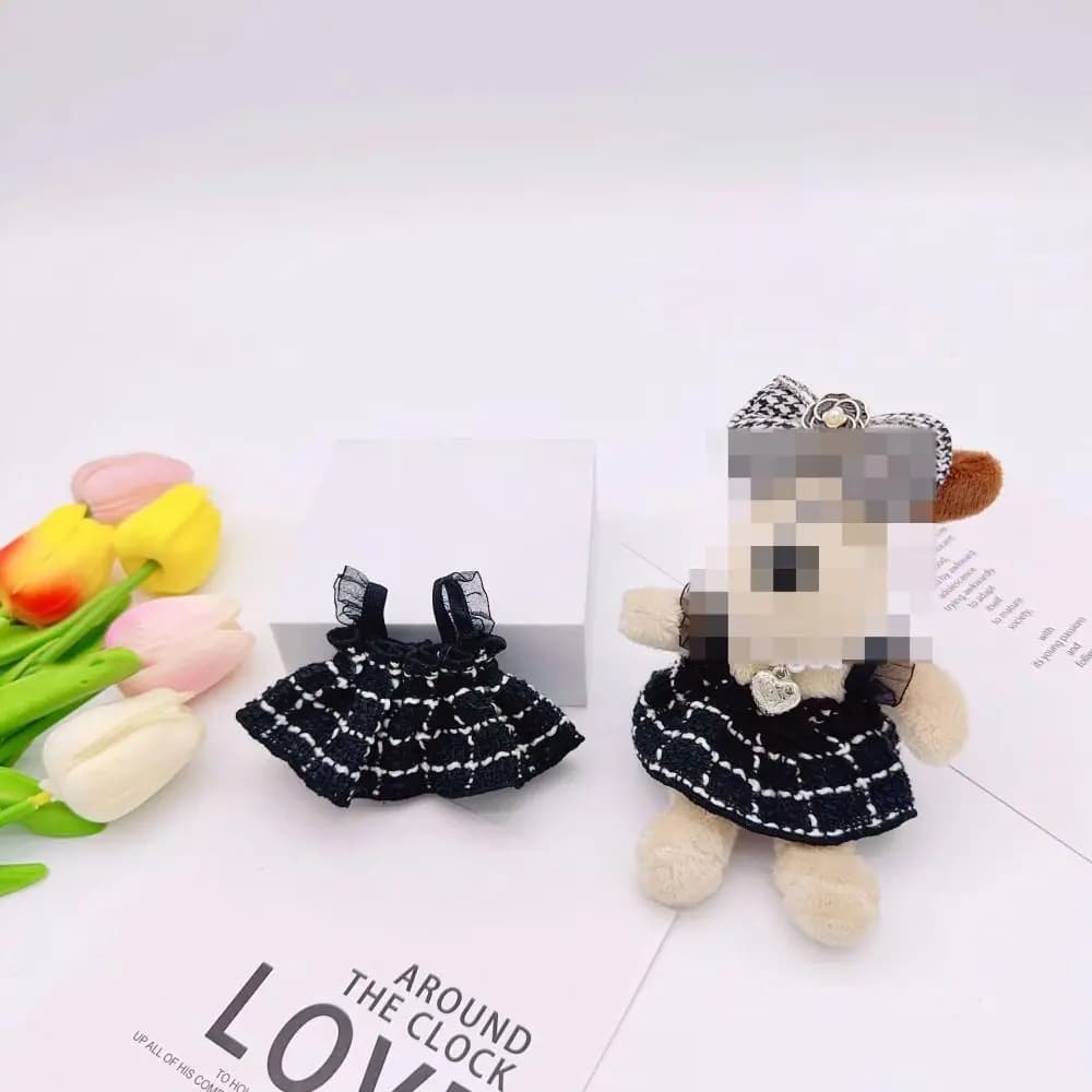 Joli vêtements de poupée à faire soi-même, jupe à carreaux colorée, jouet cadeau pour fille, chien W