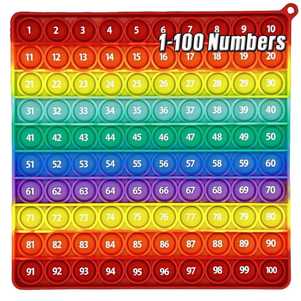 Numéros 1-100 jeux de comptage jouets Fidget, jeux d'apprentissage des mathématiques arc-en-ciel en 