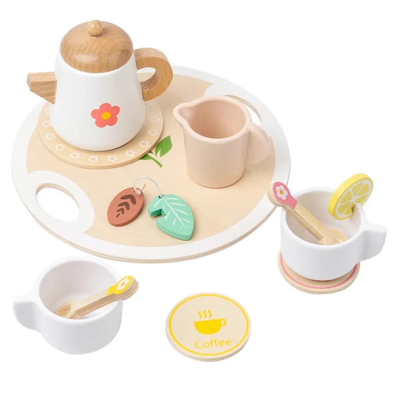 Jouets de simulation pour enfants, populaires jouets de cuisine pour enfants, service à thé en bois 