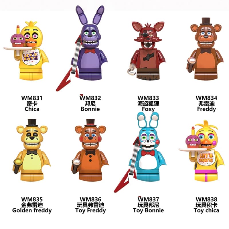 Figurines d'action FNAF, 8 pièces, ornements Five Nights At Freddy's, jouet assemblé, modèle de jeu 