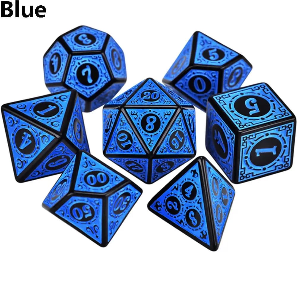 Ensemble de dés multi-faces à 7 matrices pour TRaf DND, accessoires polyédriques D4 D6 D8 D10 D12 D2