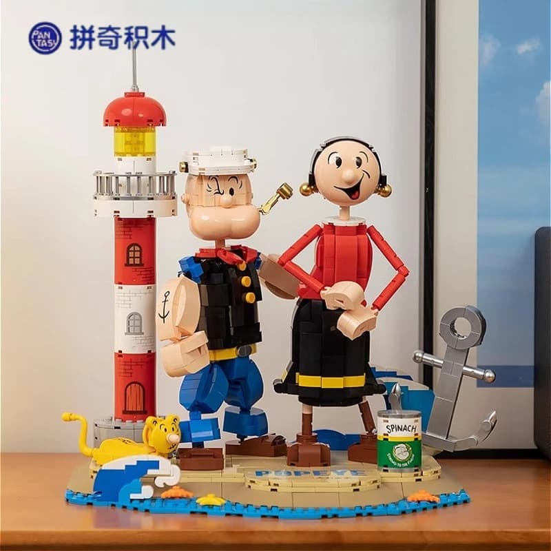 Popeye Olivia Puzzle bloc de construction jouet dessin animé film personnage Collection modèle décor