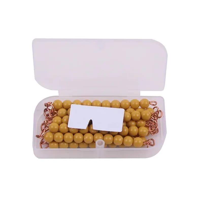 Jeu de Comptage Montessori pour Enfants, Barre de Perles Dorées, JONumber 1-10/100-1000, Ressources 