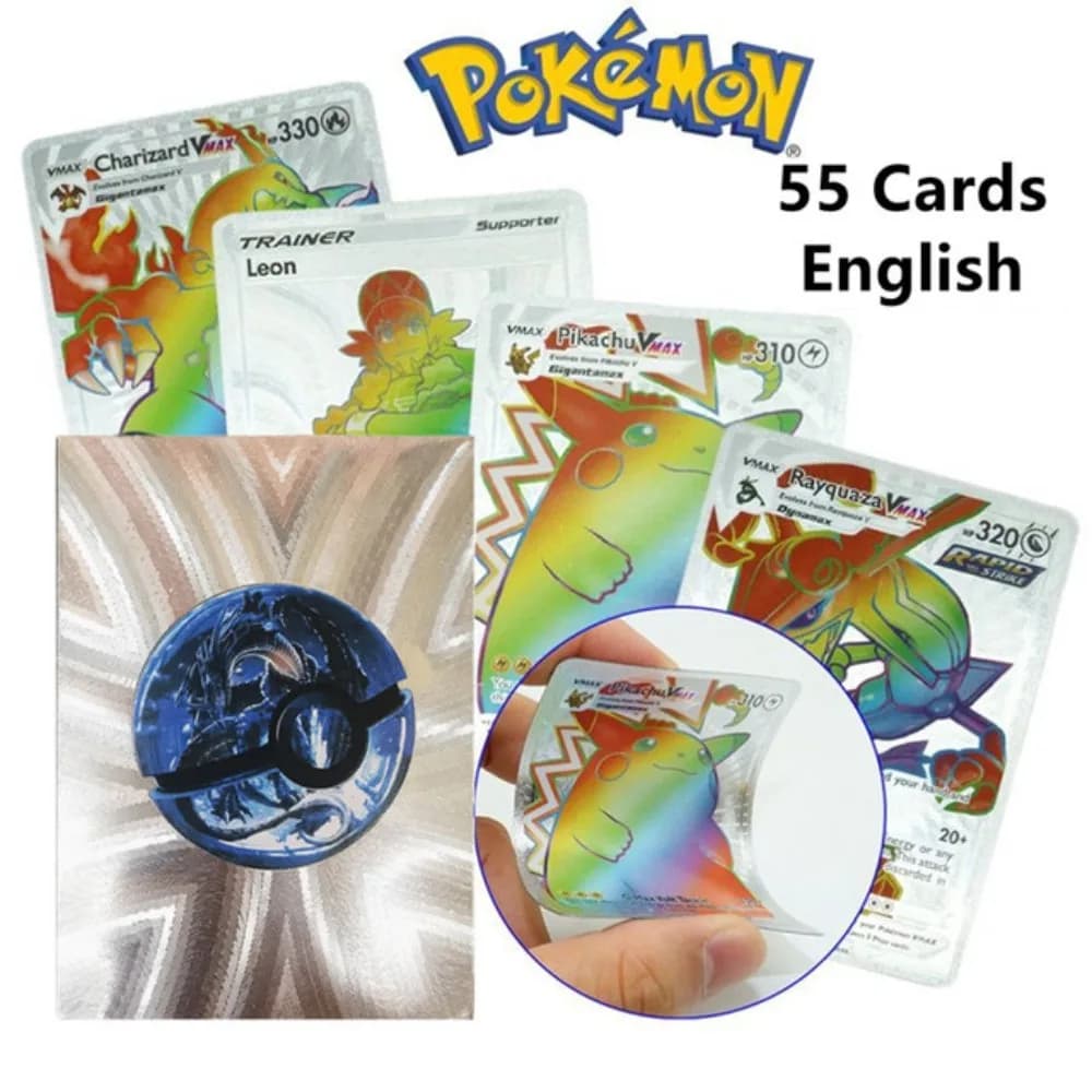 Nouveau 55 pièces/boîte carte Pokemon Vmax GX EX arc-en-ciel or noir argent Mewtwo Collection Rare c